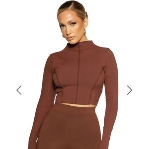 NWT! Naked Wardrobe Snatched To The Top color chocolate size large
